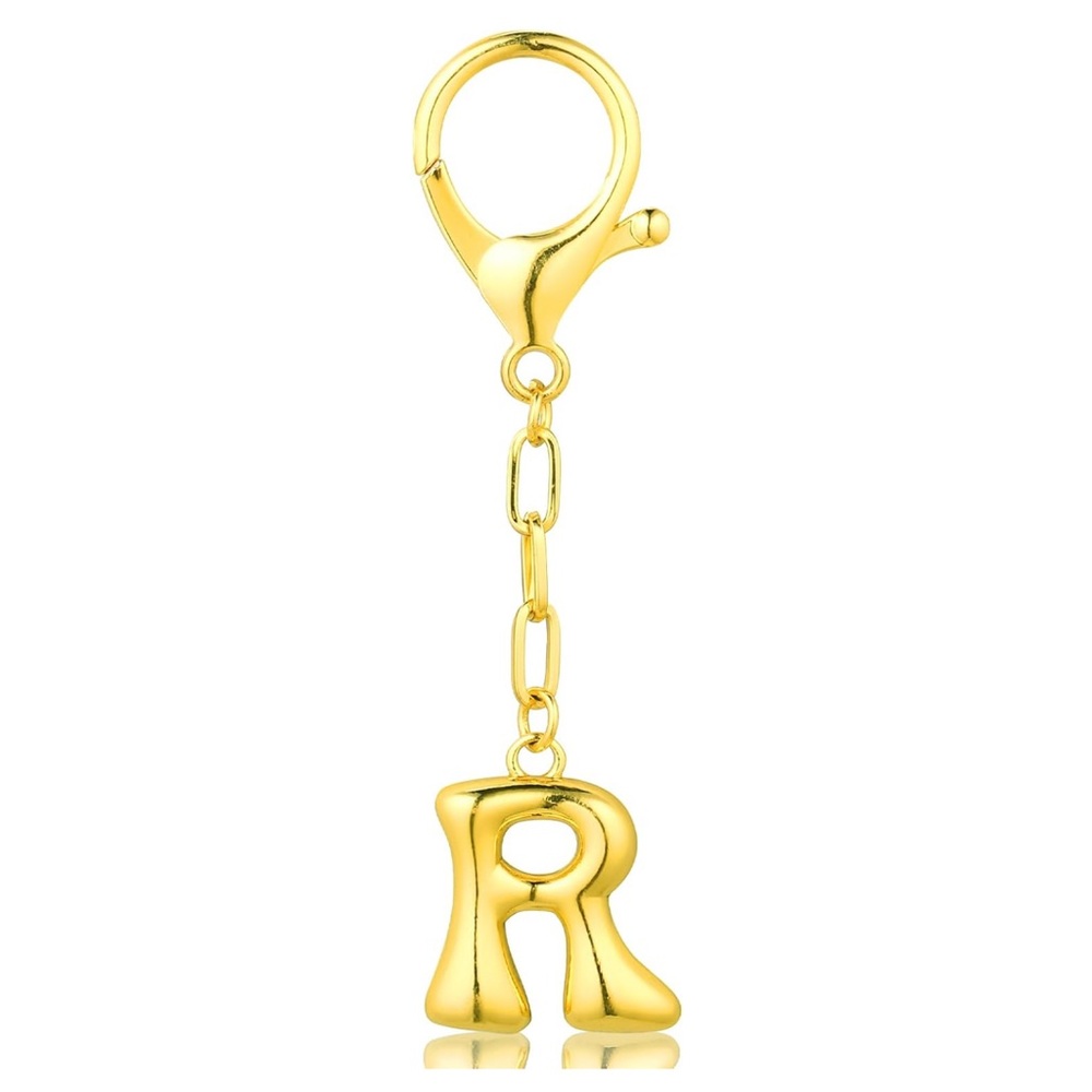 Monogram Gold-Toned Ballon Letter Bag Charm & Keychain - various letters! - Picture 3 of 5